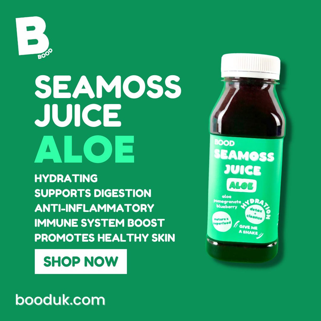Aloe seamoss juice from Bood UK, suppliers of premium quality Irish seamoss in the UK