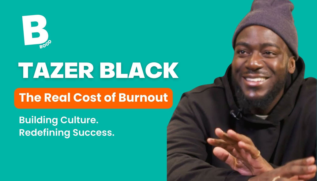 Tazer Black discussing burnout, building culture and redefining success in an exclusive interview with BOOD.