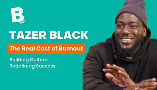 Tazer Black discussing burnout, building culture and redefining success in an exclusive interview with BOOD.