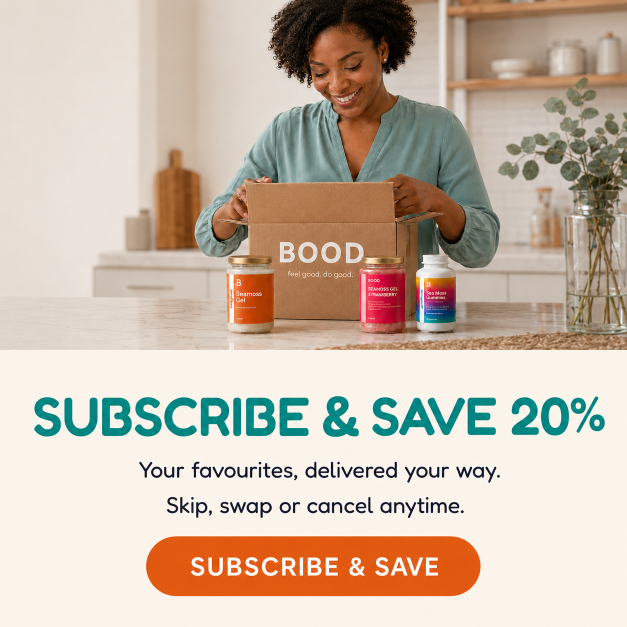 BOOD sea moss Subscribe and Save delivery with gels and gummies